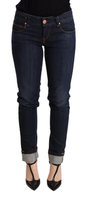 Acht Skinny Jeans Dunkler Waschen