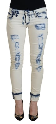 Verwaschene Skinny Jeans mit Used-Look