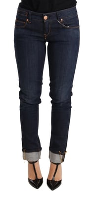 Skinny Jeans mit umgeschlagenem Saum