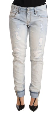 Acht Distressed Jeans Geradeschnitt