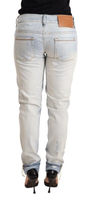 Acht Distressed Jeans Geradeschnitt