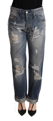 Boyfriend Jeans mit Abnutzungen und Rissen