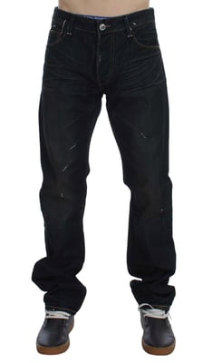 Gerade geschnittene Dunkelblau Jeans