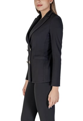 Schwarz Slim Fit Doppelreiher-Blazer