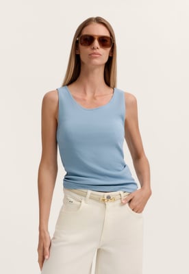 Bugatti Damen T-Shirt gerippt Jersey aus Viskosemischung
