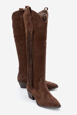 Rios Leder Fransen Kniehoher Stiefel
