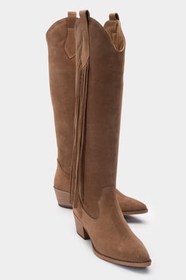 Rios Leder Fransen Kniehoher Stiefel