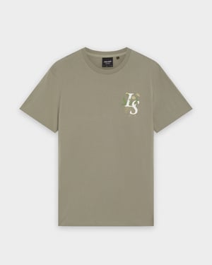 Grafisches T-Shirt in Salbeigrün