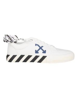 Off-White Low Vulcanized Eco Canvas Sneakers - Weiß Marineblau
