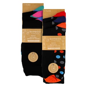 6er Pack Herren Socken mit Bambusdesign - Weich, atmungsaktiv, im Alltag tragbar mit Muster