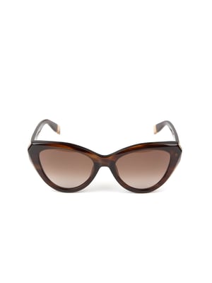 Furla Sonnenbrille Glänzend Braun Gestreift Havana