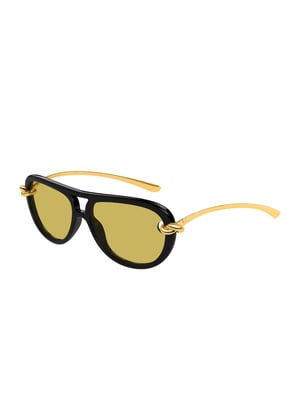 Bottega Veneta Sonnenbrille Schwarz/Gelb