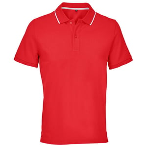 SOLS - "Palermo" Poloshirt für Herren/Damen Unisex (Leuchtend Rot/Weiß)