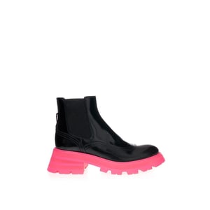 Alexander McQueen Schwarze Leder Chelsea Stiefel