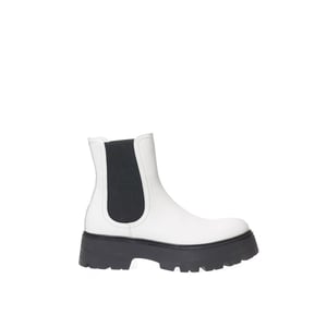Alexander McQueen Schwarz-Weiße Leder Chelsea-Stiefel