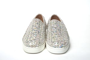 Christian Louboutin Weiße Ab/Clear Ab Roller Boot Frau Flach Sneaker