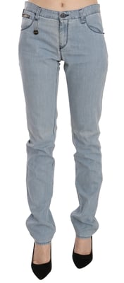 Costume National Hellblaue Mid Waist Skinny Denim Jeans