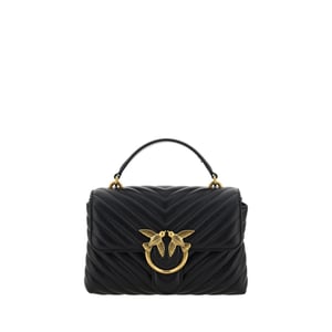 PINKO Schwarze Kalbsleder Bos Taurus Handtasche