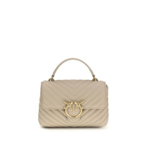 PINKO Beigefarbene Kalbsleder Bos Taurus Handtasche