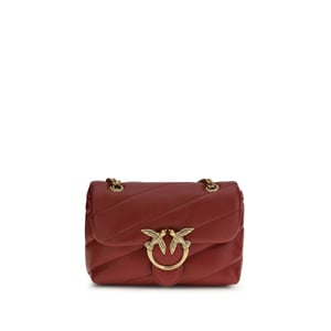 PINKO Bordeaux Kalbleder Bos Taurus Schultertasche