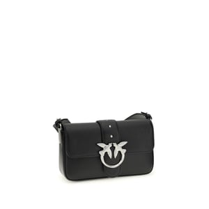 PINKO Schwarze Kalbsleder Bos Taurus Schultertasche