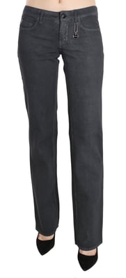 Costume National Graue Niedrigbund Gerade Denim Hose Jeans