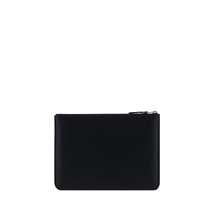 Comme Des Garçons Schwarzes Kalbleder Bos Taurus Wallet
