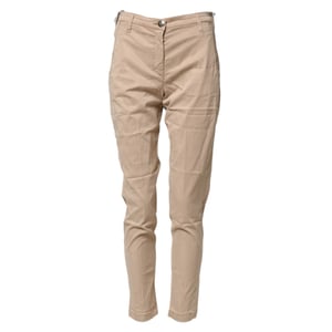 Jacob Cohen Beigefarbene Lyocell Skinny High Waist Chino Freizeit-Hose