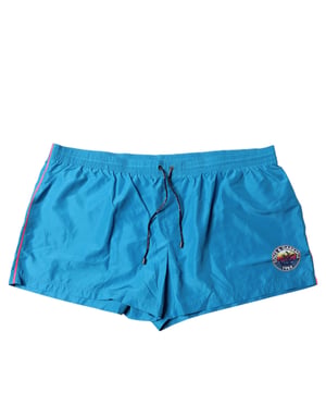 Dolce & Gabbana Türkisfarbenes Logo Strandshorts 2-Teiliges Badeanzug