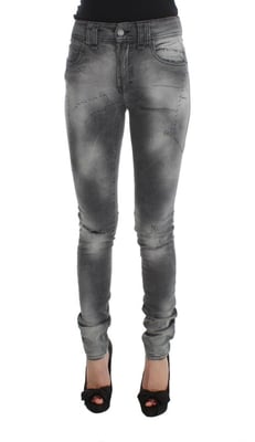 John Galliano Graue Waschung Baumwollmischung Slim Fit Denim Jeanshosen