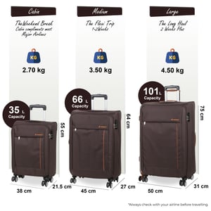 Leichtes braunes Soft-Casing-Koffer 8-Rad-Reisegepäck