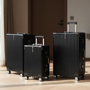 Schwarzer Hardshell-Koffer Dual 4-Wheel ABS Gepäck Kabinenkoffer