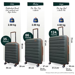 Erweiterbarer grüner Hardshell-ABS-Koffer 8-Rad-Reisegepäck für großes Gepäck