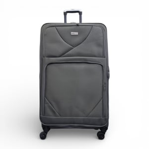 Softshell, leichter grauer Nylon-Reisekoffer mit vier Rädern, Holiday Extra Large Koffer