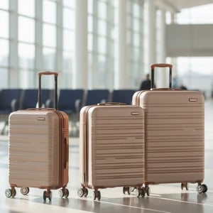 Erweiterbarer Champagner-Hardshell-ABS-Koffer 8-Radsatz Reisegepäck für großes Gepäck