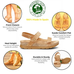 Panama Jack Damen-Keilbark-Braune Wildledersandalen – Selma B10