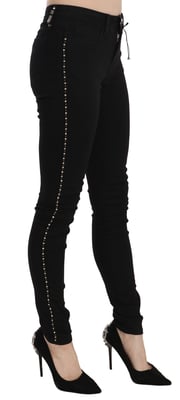Schmal geschnittene Jeans mit seitlichen Verzierungen