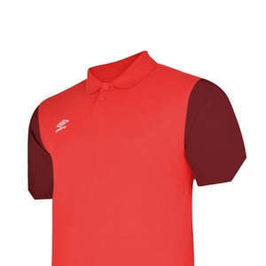 Umbro - "Total" Poloshirt für Kinder - Training (Zinnoberrot/Rad Rot /Schwarz)