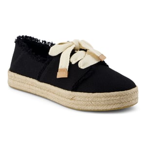 TOMS Carolina Lace Up Baumwoll Frauen Schwarze Strand-Espadrilles