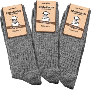 normani 3 Paar Schafwollsocken