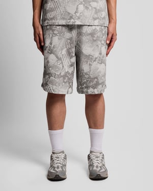 Industrielle Grafik-Sweatshorts