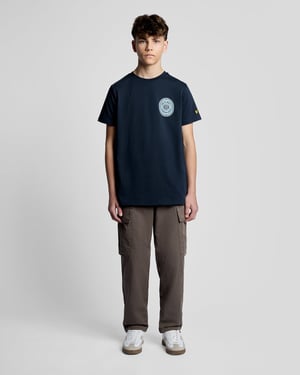 Grafisches Abzeichen Baumwoll-T-Shirt