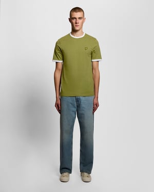 Ringer Baumwoll Rundhals-T-Shirt