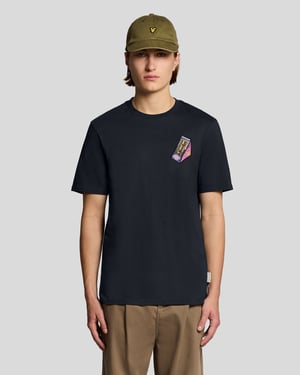 Besticktes Grafik T-Shirt mit Rundhalsausschnitt
