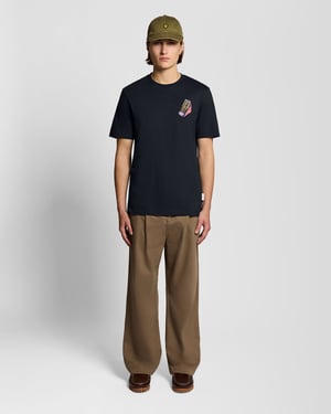 Besticktes Grafik T-Shirt mit Rundhalsausschnitt