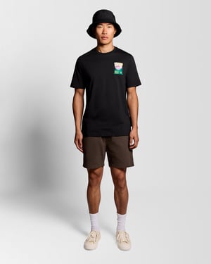 Besticktes Grafik T-Shirt mit Rundhalsausschnitt