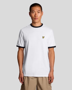 Ringer Baumwolle Rundhalsausschnitt T-Shirt
