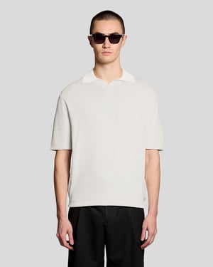 Offenes Kragen Feinstrick Poloshirt