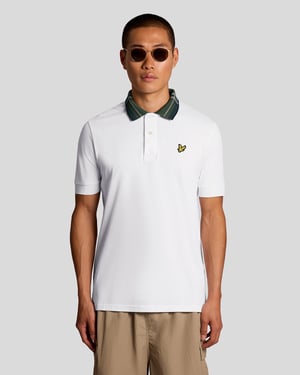 Tartan-Kragen Polo-Shirt
