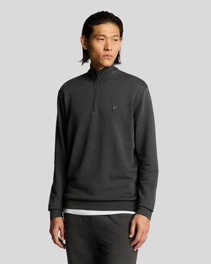 Superfeiner Baumwoll-Pullover mit 1/4-Reißverschluss